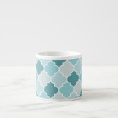 Blue Moroccan Trellis, Latticework, Quatrefoil Espresso Kop (Voorkant)