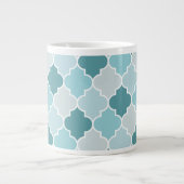 Blue Moroccan Trellis, Latticework, Quatrefoil Extra Grote Beker (Voorkant)
