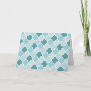 Blue Moroccan Trellis, Latticework, Quatrefoil Kaart