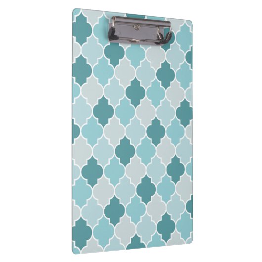 Blue Moroccan Trellis, Latticework, Quatrefoil Klembord (Rechts)