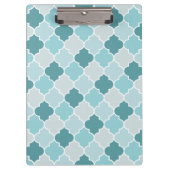 Blue Moroccan Trellis, Latticework, Quatrefoil Klembord (Voorkant)