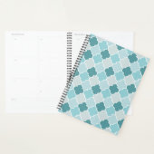 Blue Moroccan Trellis, Latticework, Quatrefoil Planner (Display)