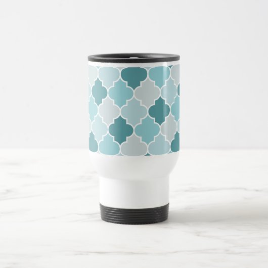 Blue Moroccan Trellis, Latticework, Quatrefoil Reisbeker (Center)