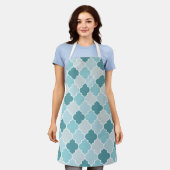 Blue Moroccan Trellis, Latticework, Quatrefoil Schort (Gedragen)