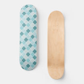 Blue Moroccan Trellis, Latticework, Quatrefoil Skateboard (Voorkant)