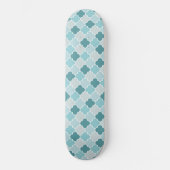 Blue Moroccan Trellis, Latticework, Quatrefoil Skateboard (Voorkant)