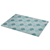 Blue Moroccan Trellis, Latticework, Quatrefoil Snijplank (Hoek)