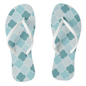 Blue Moroccan Trellis, Latticework, Quatrefoil Teenslippers (Voetbed)