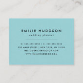 Blue Moroccan Trellis, Latticework, Quatrefoil Visitekaartje (Achterkant)