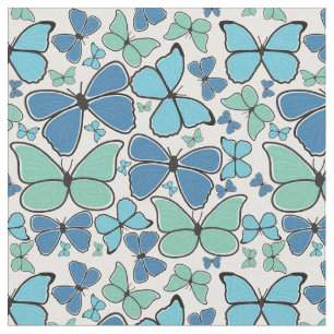 Blue Morpho Butterflies gepattereerd Stof
