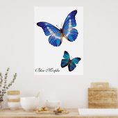 Blue Morpho Butterflies Poster (Keuken)