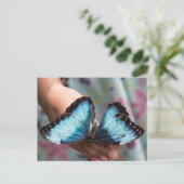 Blue Morpho Butterfly Briefkaart (Staand voorkant)