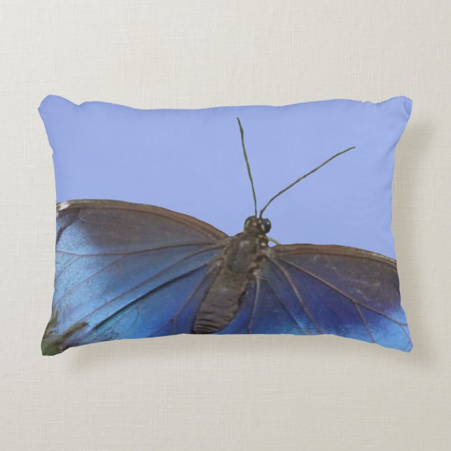 Blue Morpho Butterfly Cust. Accent Pillow Kussen (Voorkant)