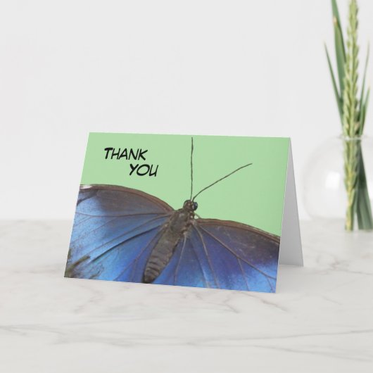Blue Morpho Butterfly Dank u Wenskaart Kaart (Voorkant)