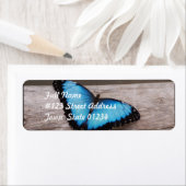 Blue Morpho Butterfly Etiket (Insitu)