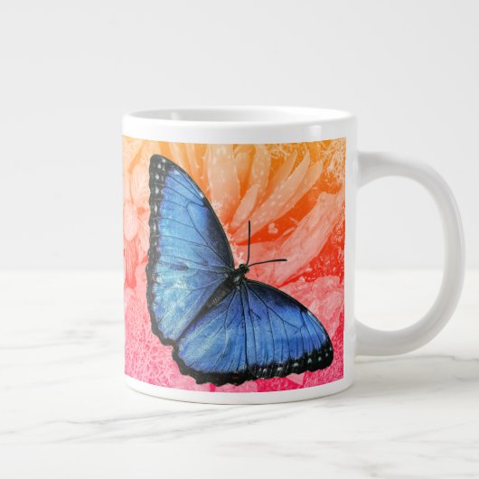 Blue Morpho Butterfly Extra Grote Beker (Rechts)