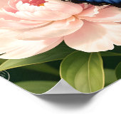 Blue Morpho Butterfly Floral Botanical Art Poster (Coin)