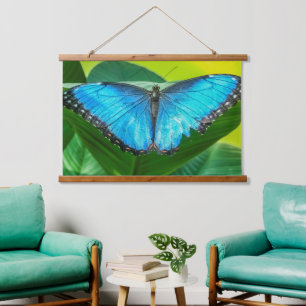 Blue Morpho Butterfly Floral Natuur Art Hangend Wandkleed