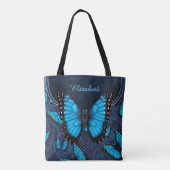 Blue Morpho Butterfly gepersonaliseerd Draagtas (Achterkant)