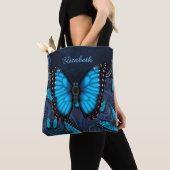 Blue Morpho Butterfly gepersonaliseerd Draagtas (Dichtbij)