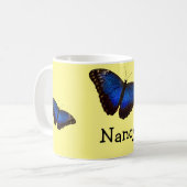 Blue Morpho Butterfly gepersonaliseerd Koffiemok (Voorkant links)