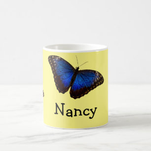 Blue Morpho Butterfly gepersonaliseerd Koffiemok