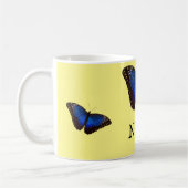 Blue Morpho Butterfly gepersonaliseerd Koffiemok (Links)