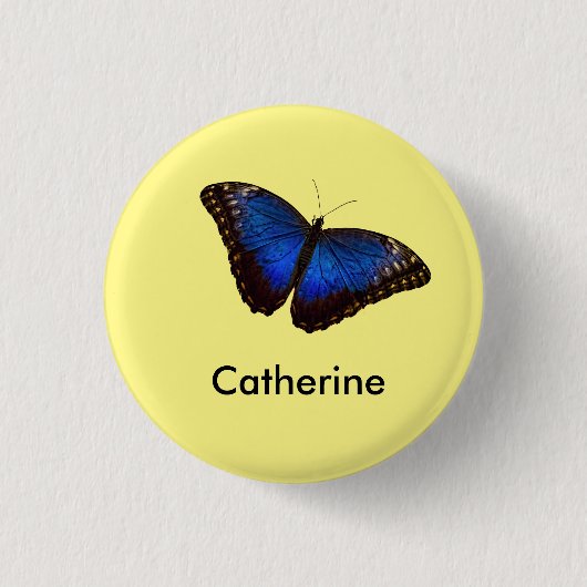 Blue Morpho Butterfly gepersonaliseerd Ronde Button 3,2 Cm (Voorkant)