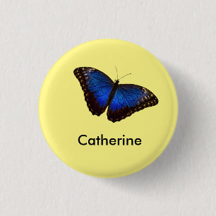 Blue Morpho Butterfly gepersonaliseerd Ronde Button 3,2 Cm