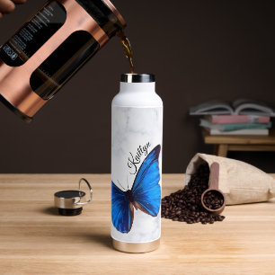 Blue Morpho Butterfly gepersonaliseerd Waterfles