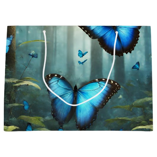 Blue Morpho Butterfly Groot Cadeauzakje (Voorkant)