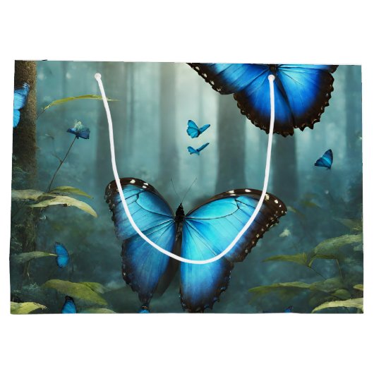 Blue Morpho Butterfly Groot Cadeauzakje (Achterkant)