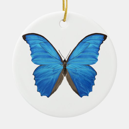 Blue Morpho Butterfly Keramisch Ornament (Voorkant)