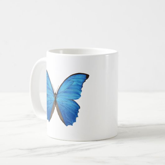 Blue Morpho Butterfly Koffiemok (Voorkant links)