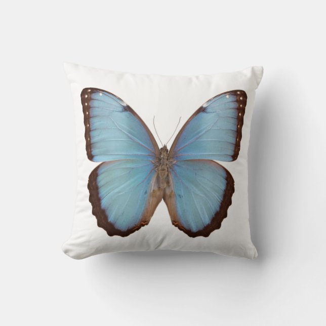 Blue Morpho Butterfly Kussen (Voorkant)