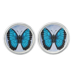 Blue Morpho Butterfly Manchetknopen