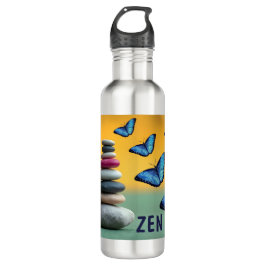 Blue Morpho Butterfly Monogram Naam Letter Waterfles