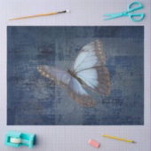 Blue Morpho Butterfly Navy Blue Ephemera ontkoppel Tissuepapier (Craft)