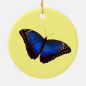 Blue Morpho Butterfly Personalized with Name Keramisch Ornament (Achterkant)