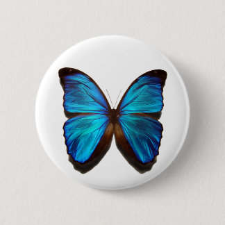 Blue Morpho Butterfly Ronde Button 5,7 Cm