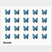 Blue Morpho Butterfly Ronde Sticker (Vel)