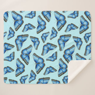 Blue Morpho Butterfly Sherpa Deken