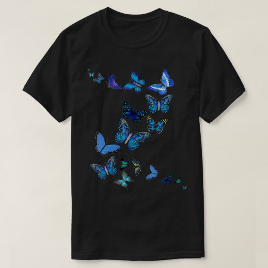 Blue Morpho Butterfly Swarm  T-shirt (Design voorkant)