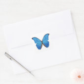 Blue Morpho Butterfly Vierkante Sticker (Envelop)