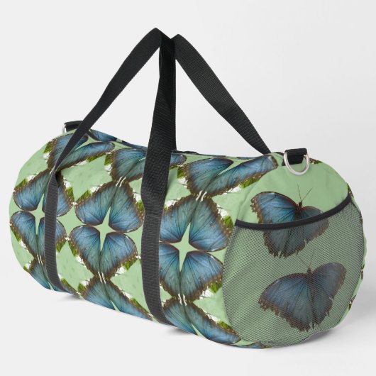 Blue Morpho Butterfly Wing Pattern Duffle Bag Plunjezak (Rechterhoek)