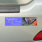 Blue Morpho Waterverf Gratitude Bumpersticker (Op auto)