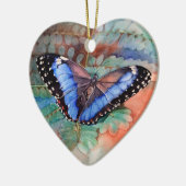 Blue Morpho Waterverf Keramisch Ornament (Links)