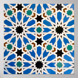 Blue Morrocan Mosaic Poster