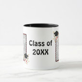 Blue Mortar en Diploma Afstuderen Mok (Midden)