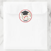 Blue Mortar en Diploma Afstuderen Ronde Sticker (Tas)